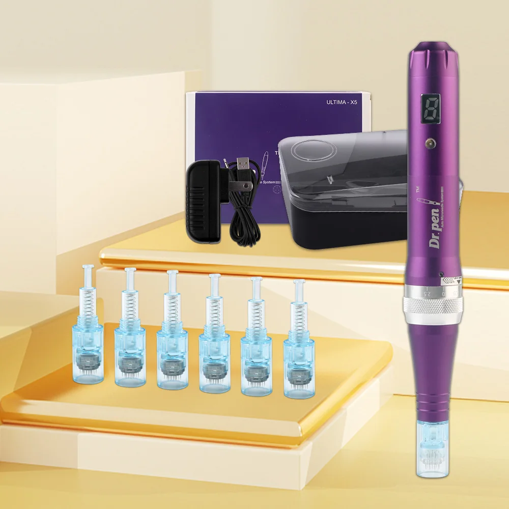 

Dermapen X5 Dr Pen Bb Glow RF Microneedling Machine Professional Kit Derma Pen Facial Mesotherapy Apparatus with 7pcs Cartridges