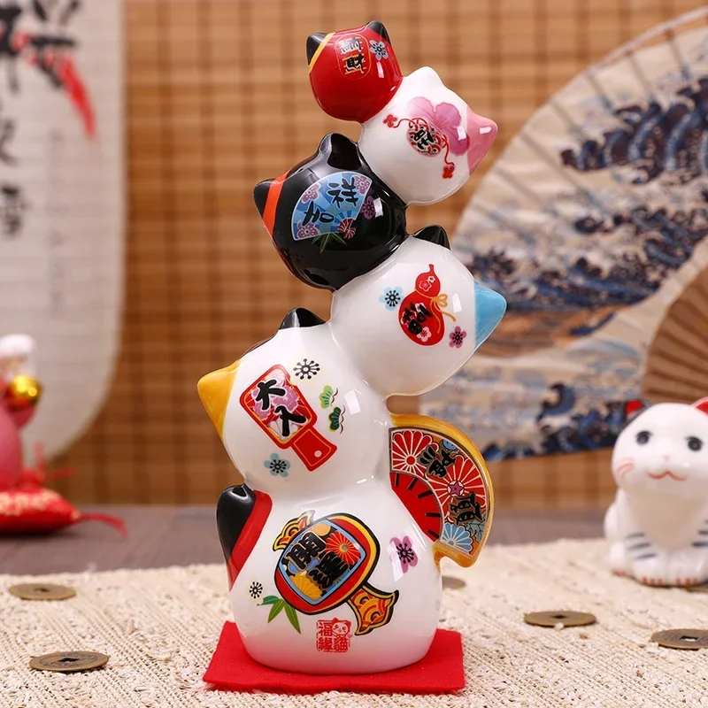 22 см керамическая башня Дармамы японский фарфор Maneki Neko Lucky Cat Коллекционная