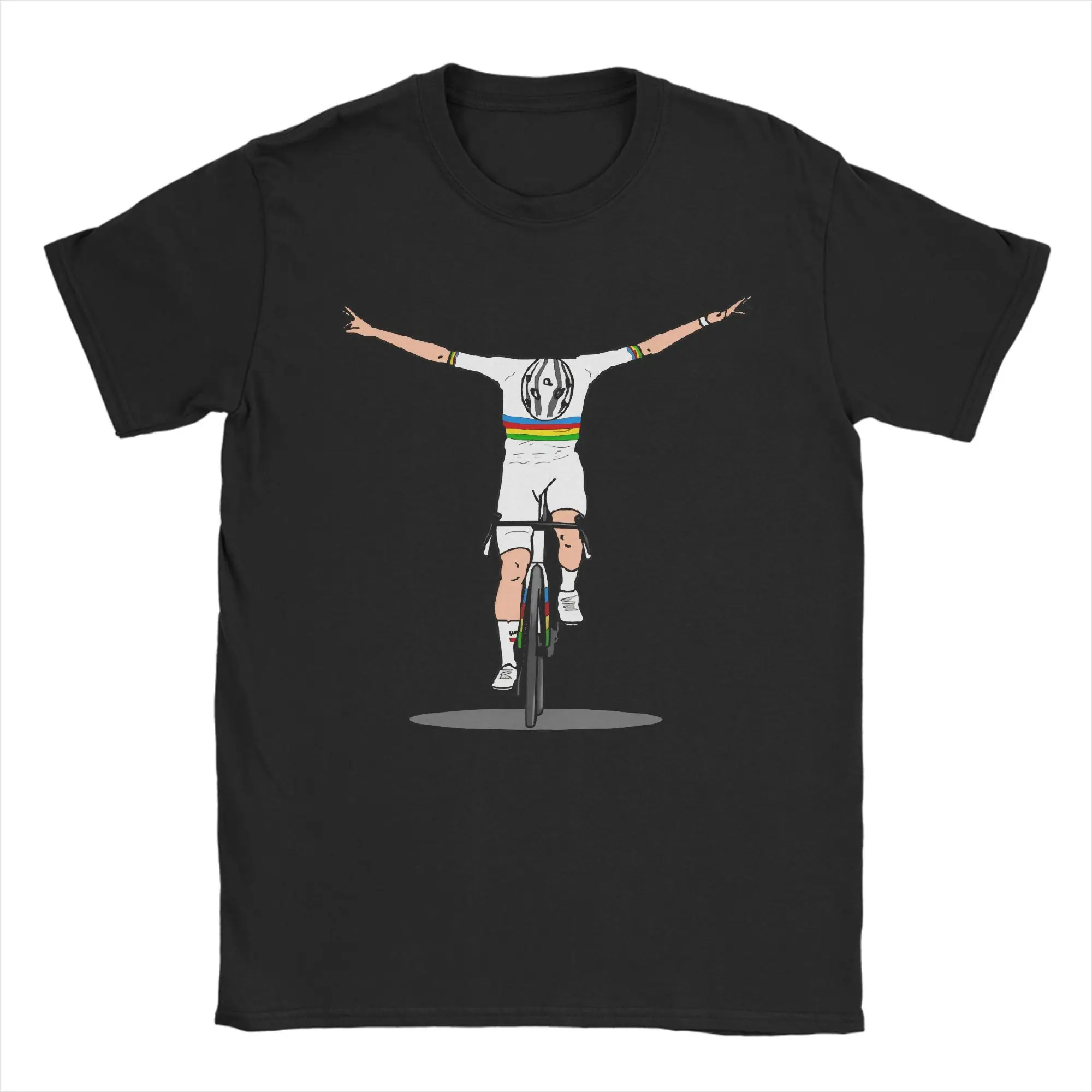 Фото Мужские футболки TADEJ POGACAR Cycling Pogi World, одежда из чистого хлопка, повседневные футболки с короткими рукавами и круглым вырезом, классические футболки №1