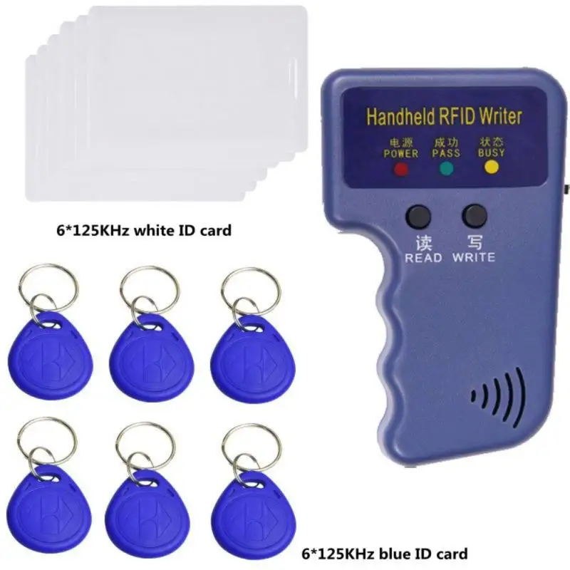 

Waterproof Handheld 125khz RFID Duplicator Key Copier Reader Writer ID Card Cloner Programmer Writable Key Cards Keyfobs