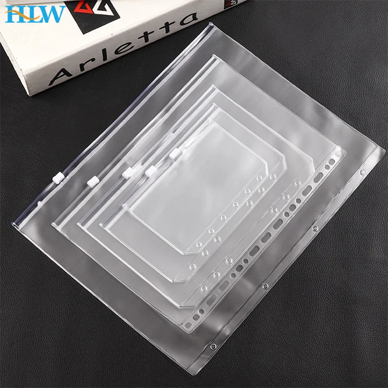 

4 шт. прозрачные ПВХ папки HUALIWEN A7 A6 A5 B5 A4