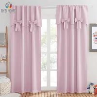 RYB HOME 1pc Ruffle Curtains Window Panel for Living Dining Room Bedroom Blackout Luxury Solid Color Curtains