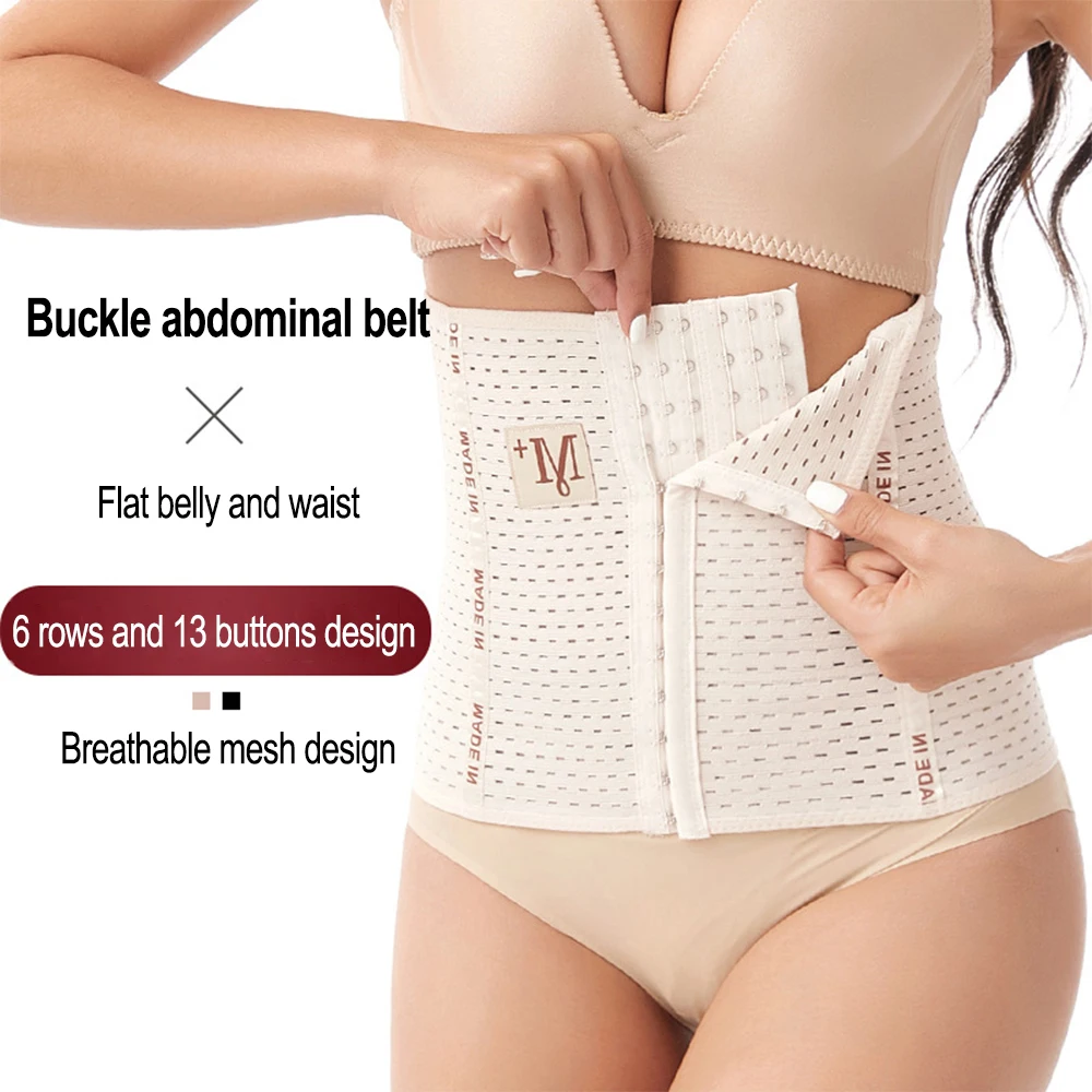 ZUZZEE Women Body Shapewear Hollow Breathable Waist Corset Sports Body Shaper Waist Belt Woman Slimming Shaper