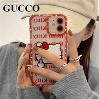 sanrio iphone 13 12 11 pro max xs x xr case hello kitty 7 8 plus soft clear cute cover character for women girls kawaii luxury
