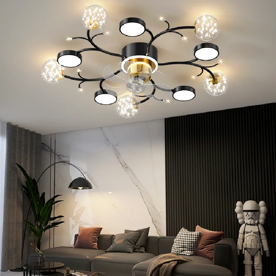 

Living room decoration bedroom decor led Ceiling fans with lights remote control dining room Ceiling fan light indoor lighting