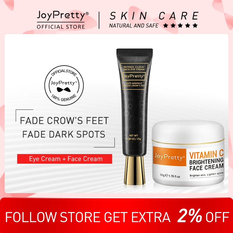 

JoyPretty Whitening Wrinkle Cream Skin Care Set Vitamin C Face Creams Retinol Eye Serum Facial Moisturizing Skincare Cosmetics