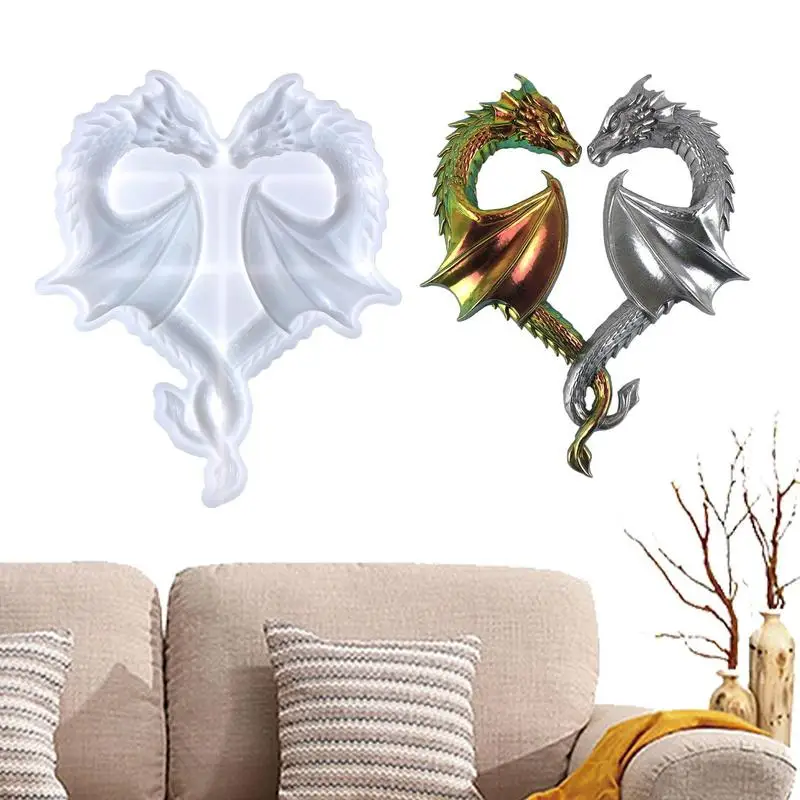 

Dragon Mold 3D Design Pendant Convenient Cleaning Soft Epoxy Silicone Mold Animals Statue Making Epoxy Casting For Fondant Cake