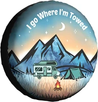 gwomo i go where im towed spare tire cover weatherproof wheel protectors universal fit for trailer rv suv truck camper travel t