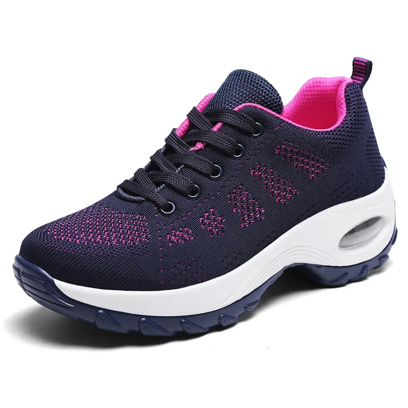 

2023 Casual Women Shoes Heighten Comfortable Mesh Breathable Walking Ladies Shoes Air Shoes Sneakers Women Thick Bottom