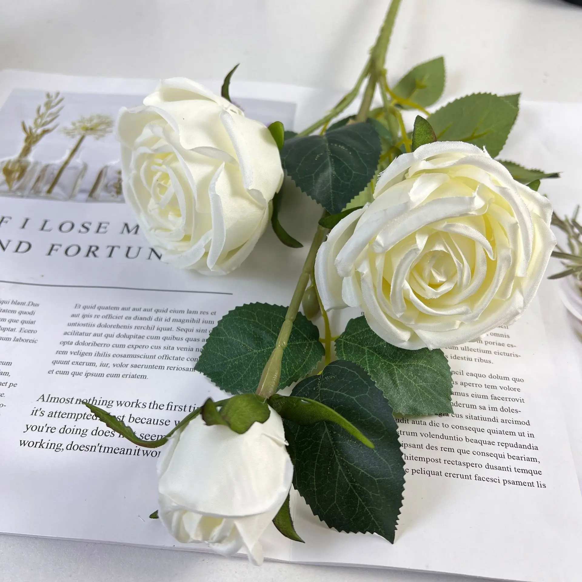 5 шт./лот искусственные 3-головные розы шелковые цветы для украшения дома