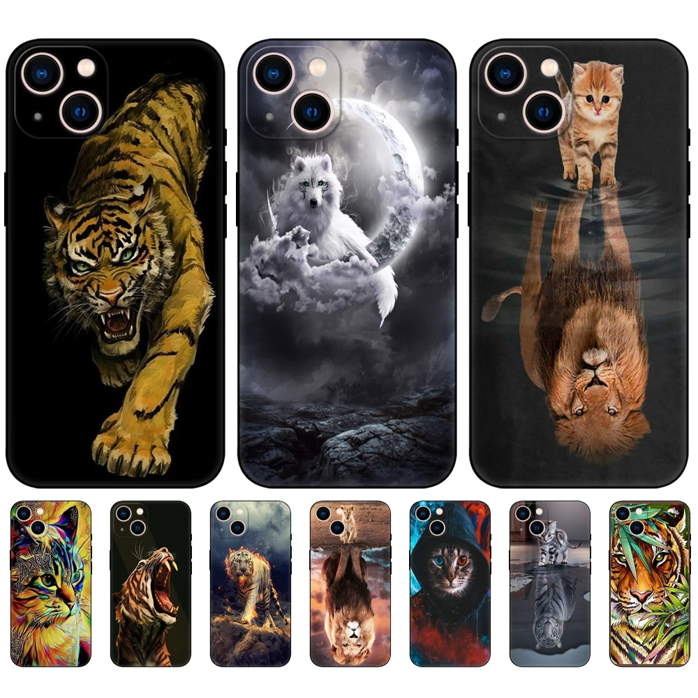 

Animal Black tpu Case For Huawei Y9S Y6S Y8S Y5P Y7P Y8P funda For Huawei Y5 lite Prime Y6 Cover tiger cat cellphone cases coque