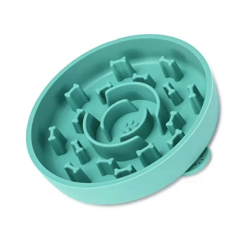 

Pet Anti-Skid Silicone Slow Food Bowl Sucker Tableware Dog Anti Choking Slow Food Cat Bowl