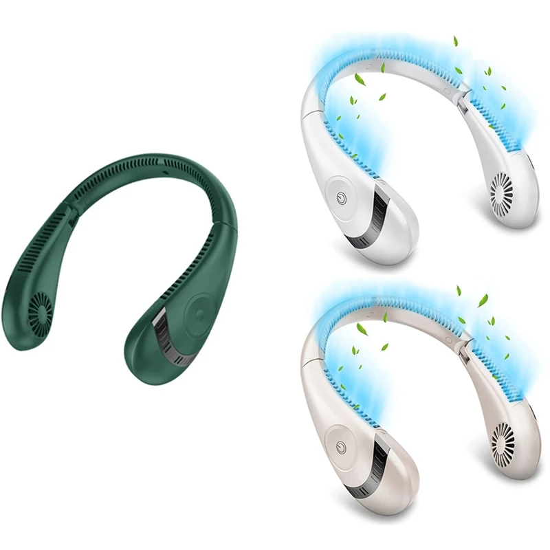 

Portable Neck Fan,Foldable Bladeless Neck Fan,5000Mah Hands Free Fan,3 Speed Adjustments,360 Degree Airflow Fan
