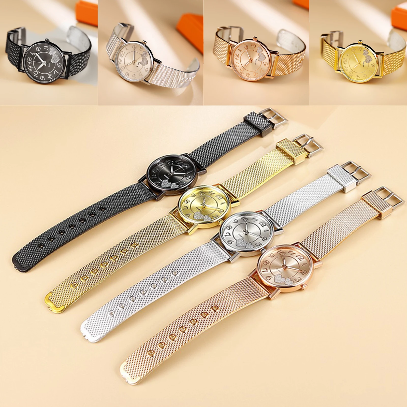 

Fashion Women Mesh Belt Watch Wild Lady Fashion Gift Ladies Clock Watch The Latest Top Women Watch montre femme
