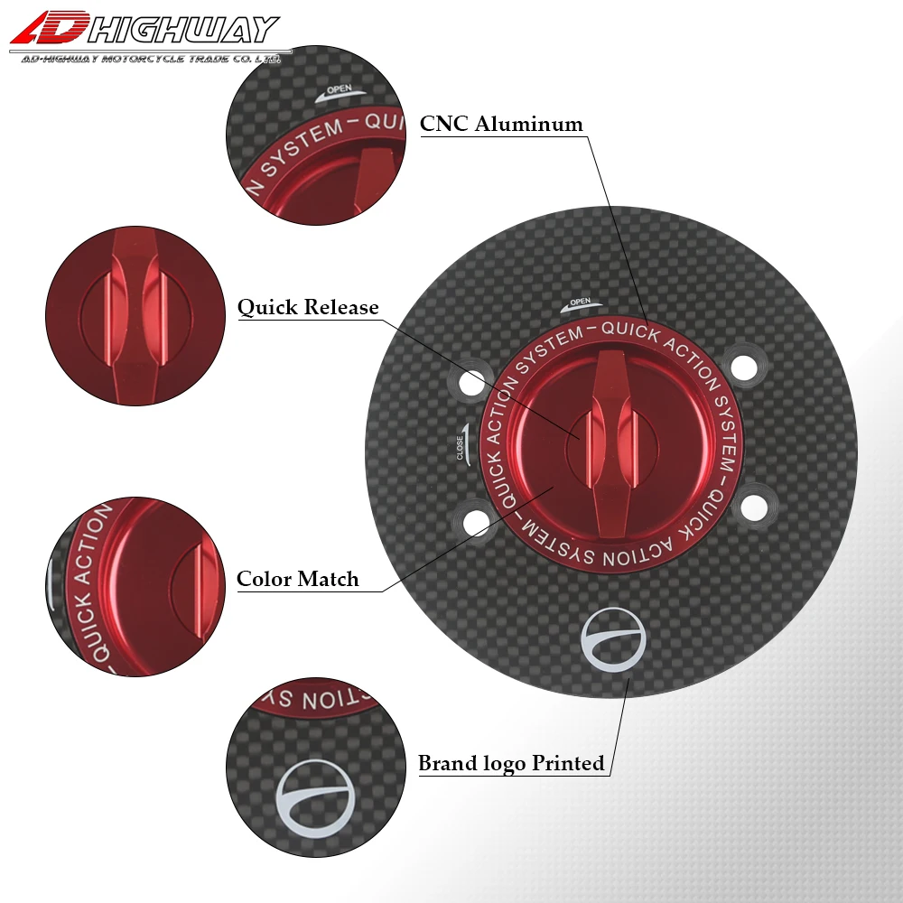 

Carbon Fiber Motorcycle Accessories Quick Release Key Fuel Tank Gas Oil Cap Cover for BMW S1000RR HP4 S1000R HP2 SPORT