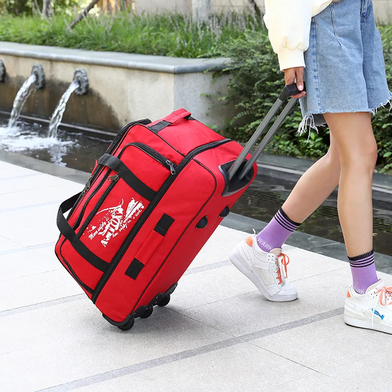 

Oxford Cloth Travel Men's and Women's General Boarding Business Bag Out Waterproof Folding Luggage Bag Pull Rod Bag