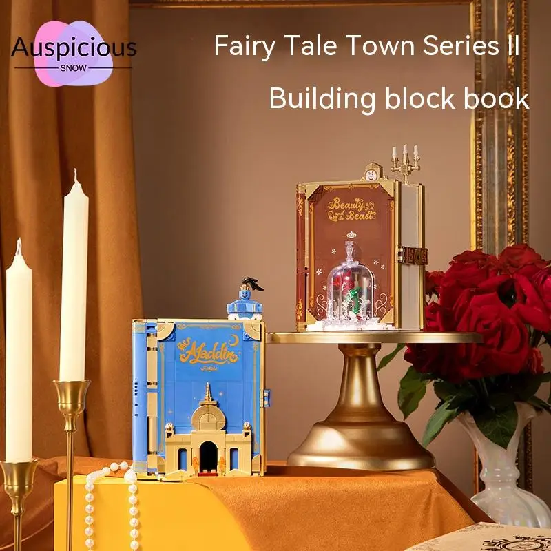 

Diy Wooden Unfinished Fairy Tale Town 3d Book Puzzle Assembly Building Block Book Decoration Toy Children's Birthday Gift