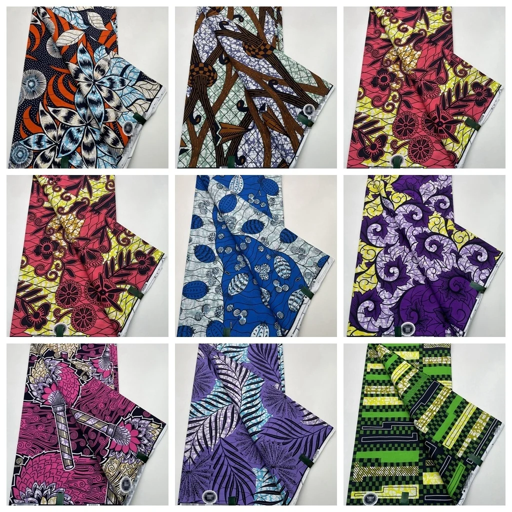 

African 100% Cotton Real Wax Fabric Ankara Fabric 6yard African Print Fabric Wedding Dress Tissue African Fabric Wholesale Soft