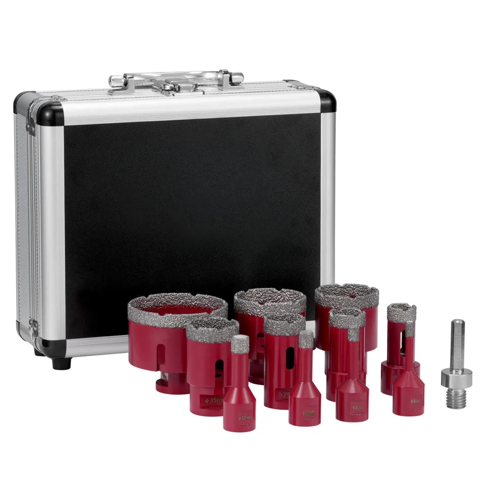 

11pcs/set Diamond Drill Bit Hole Saw For Ceramic/Glass/Tiles Stoneware Diamond Core Bit With Adapter For Angle Grinder M14 Set