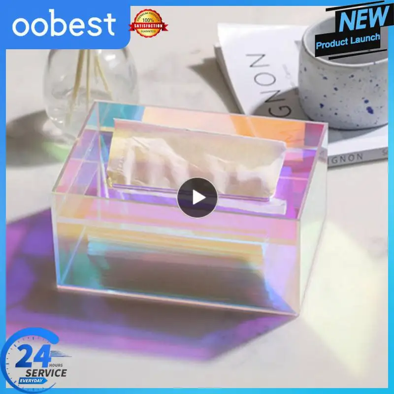 

Storage Box Convenient Paper Box Large Opening Tissue Storage Box Color Transparent Storage