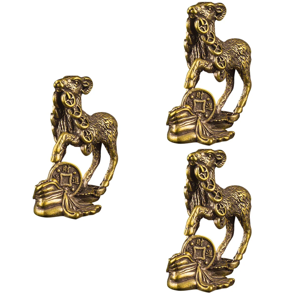

Goat Figurine Animal Wealth Brasszodiac Statuemoney Decor Decoration Centerpiece Desk Sheep Copper Model Yuanbao Sculpture