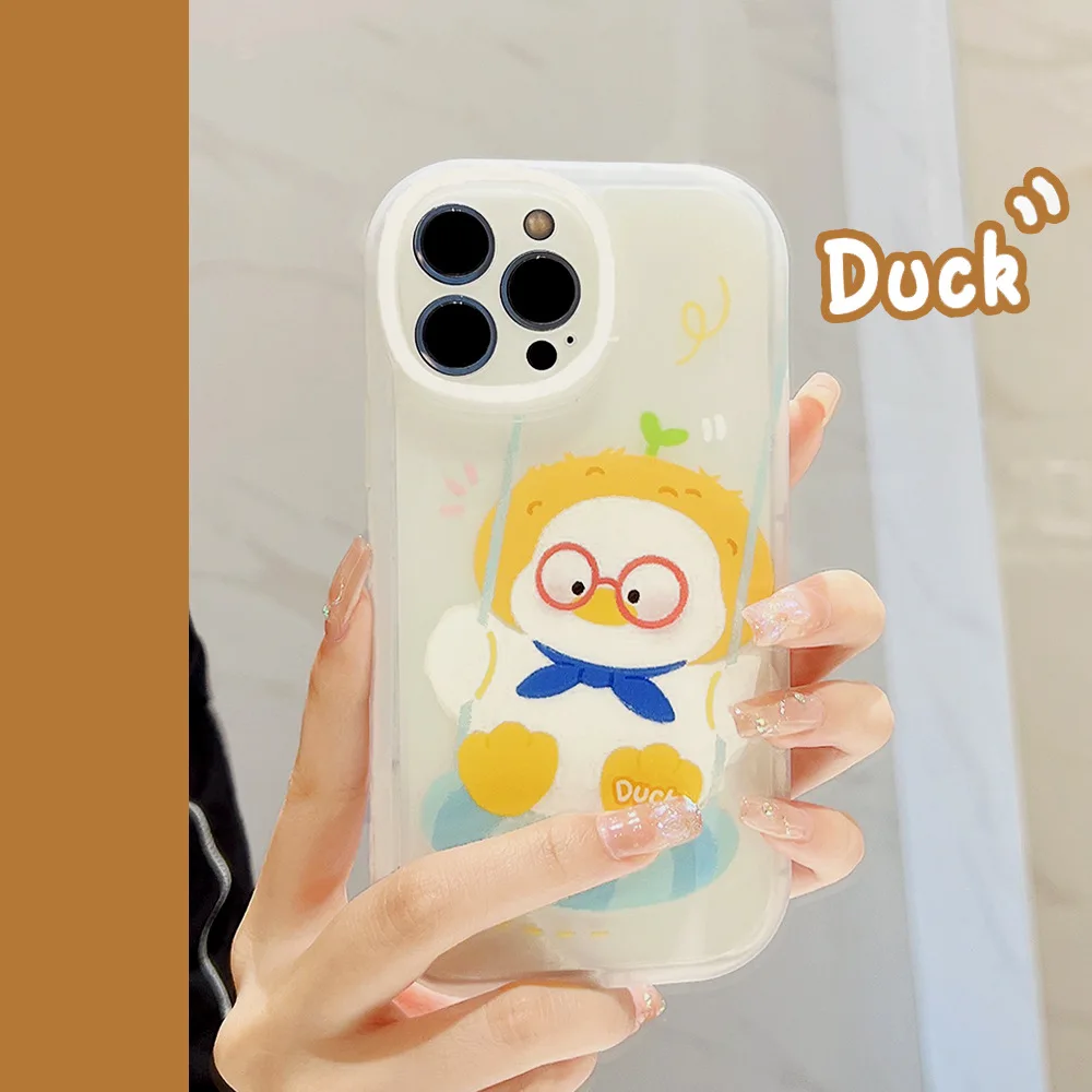 

Cute Duck Case for iPhone 13 12 11 Pro Max Silicone Soft Case for iPhone 13 12 Mini All-inclusive Little Yellow Duck Phone Case