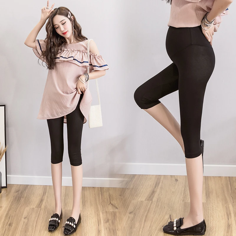 

8054# Summer Thin Modal Cotton Maternity Short Legging Capris Pants Clothes for Pregnant Women Pregnancy Casual Belly Underpants