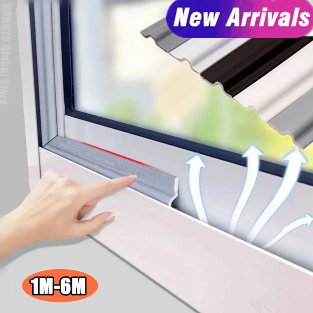 

6M New Sliding Door Windows Sealing Strip Energy Saving Acoustic Foam Windproof Soundproof PU Cotton Seal Door Gap Tape