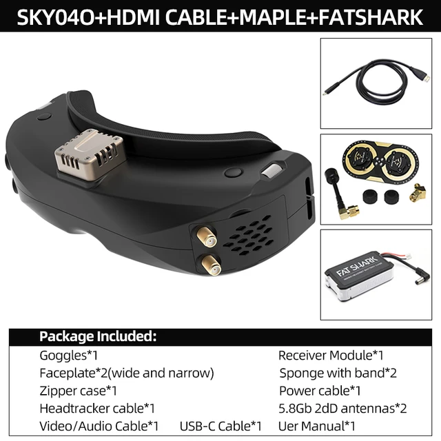 Skyzone SKY04O + HDMI cable + Maple antennas set + battery case