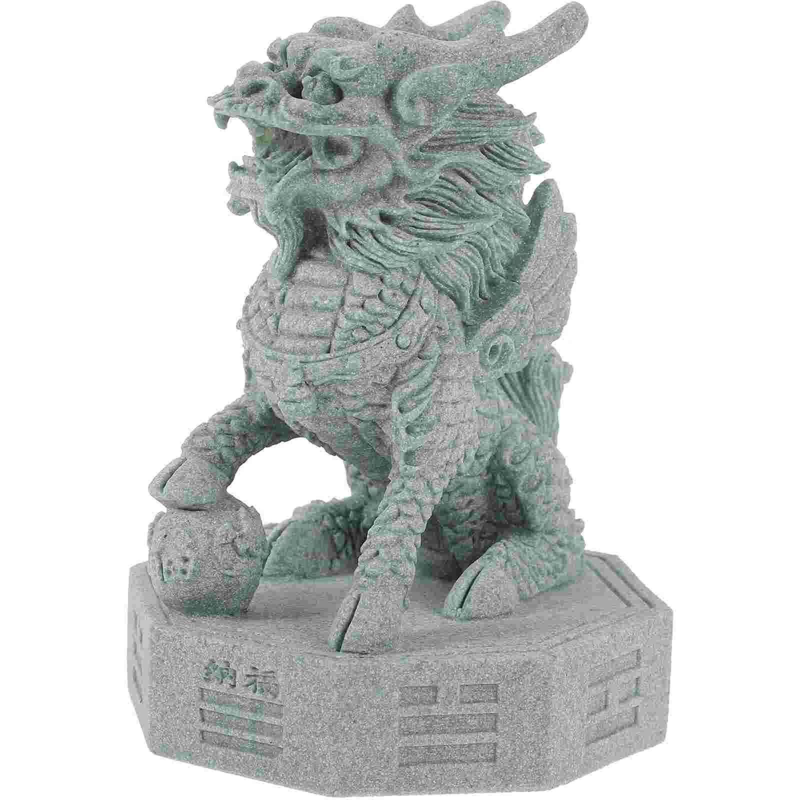 Животное Цинша Камень Единорог Кайлин Фигурка для Декоративных Украшений