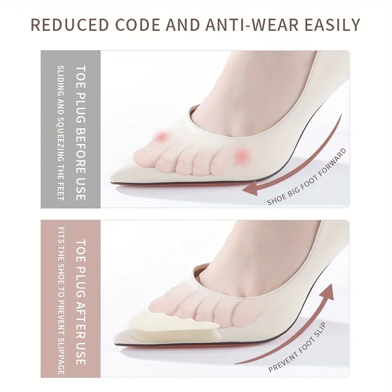 5Pairs Forefoot Insert Pad for Women High Heels Toe Plug Half Sponge Shoes Cushion Feet Filler Insoles Anti-Pain Shoe Pads