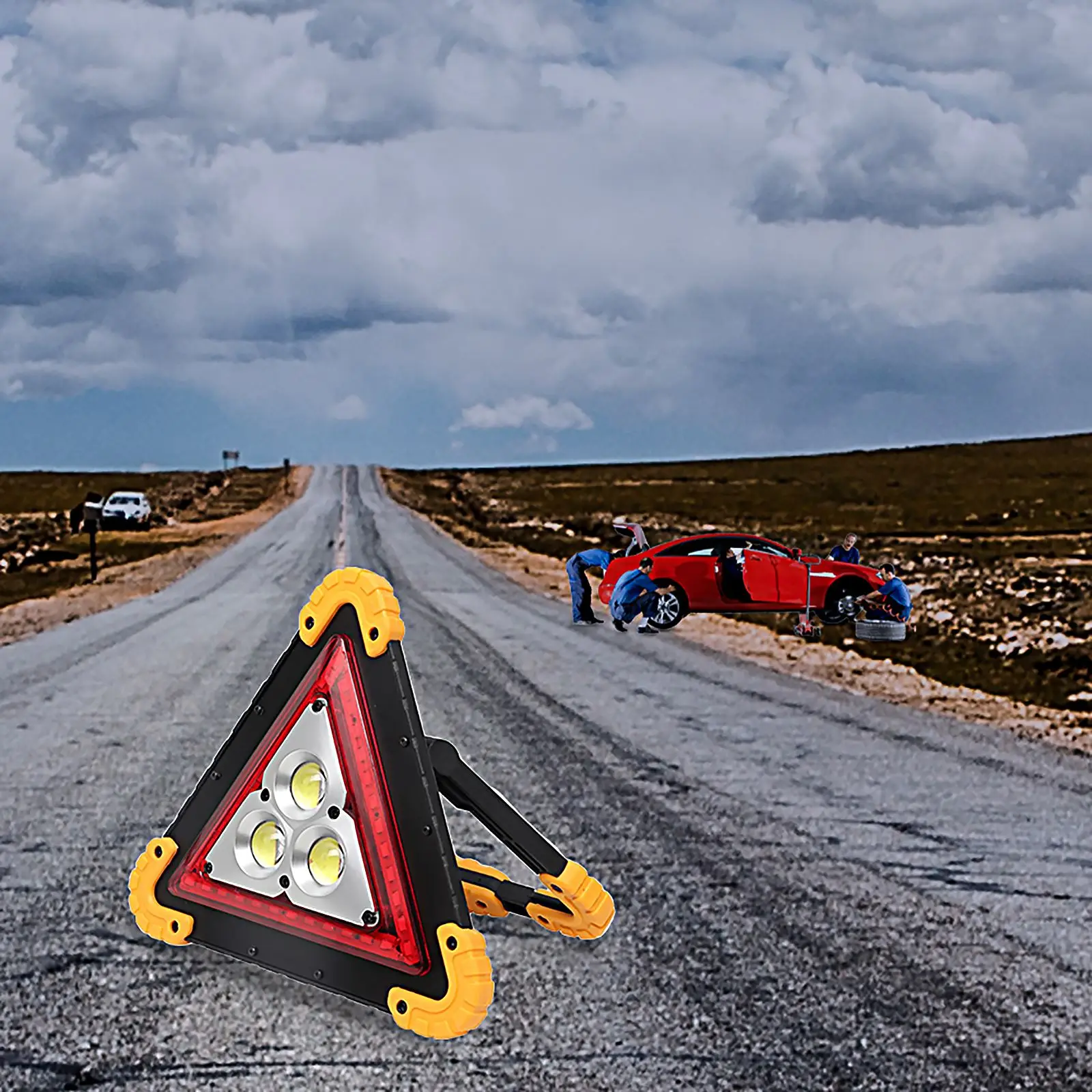 Перезаряжаемый Аварийный треугольник для автомобиля, 4 режима Перезаряжаемый Аварийный треугольник для автомобиля, 4 режима