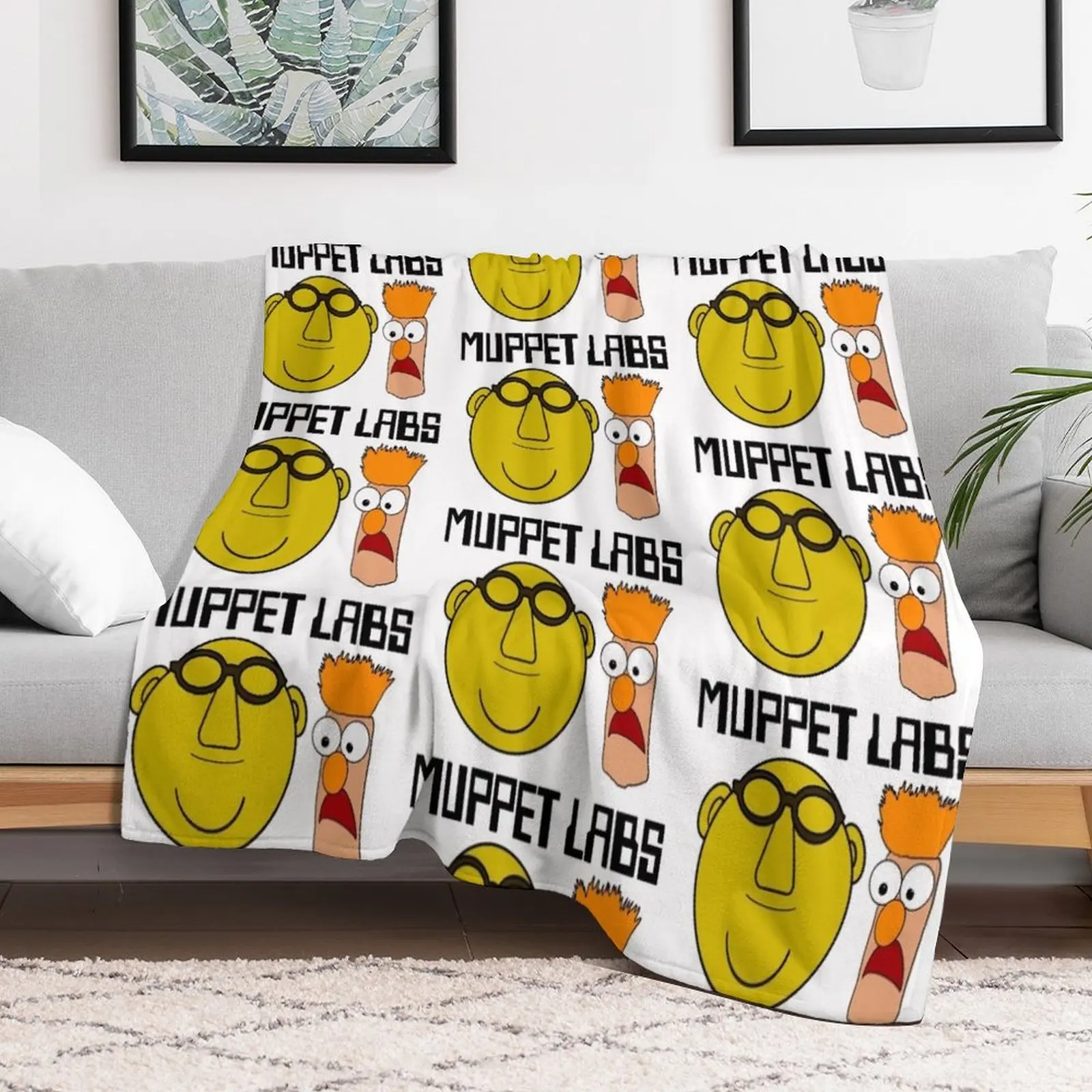 The Muppets - Dr. Bunsen Honeydew &amp Beaker Muppet Labs Плед Зимние кровати Мягкий плед на диване