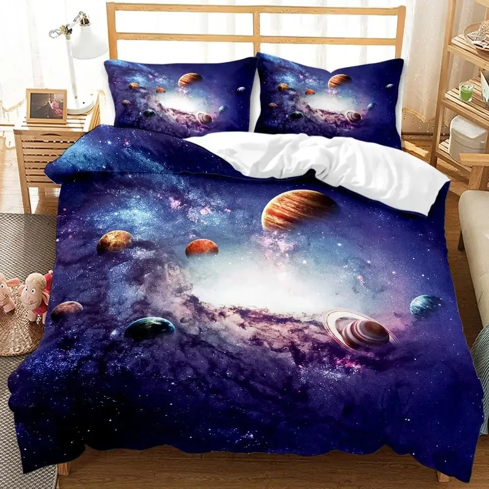 3D Galaxy Duvet Cover Set Single double TwinQueen 2pcs3pcs4pcs bedding sets Universe Outer Space Themed Bed Linen 2