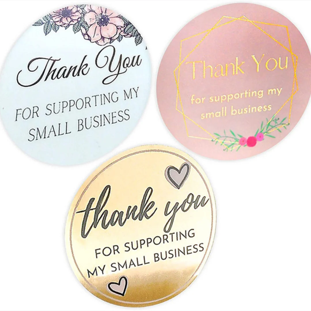 500 Pieces Thank You For Supporting My Small Business Stickers Waterproof