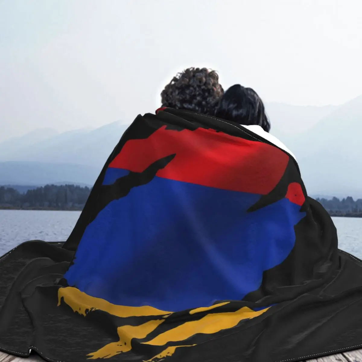 Одеяло в стиле панк с изображением разрванного флага Аргентины