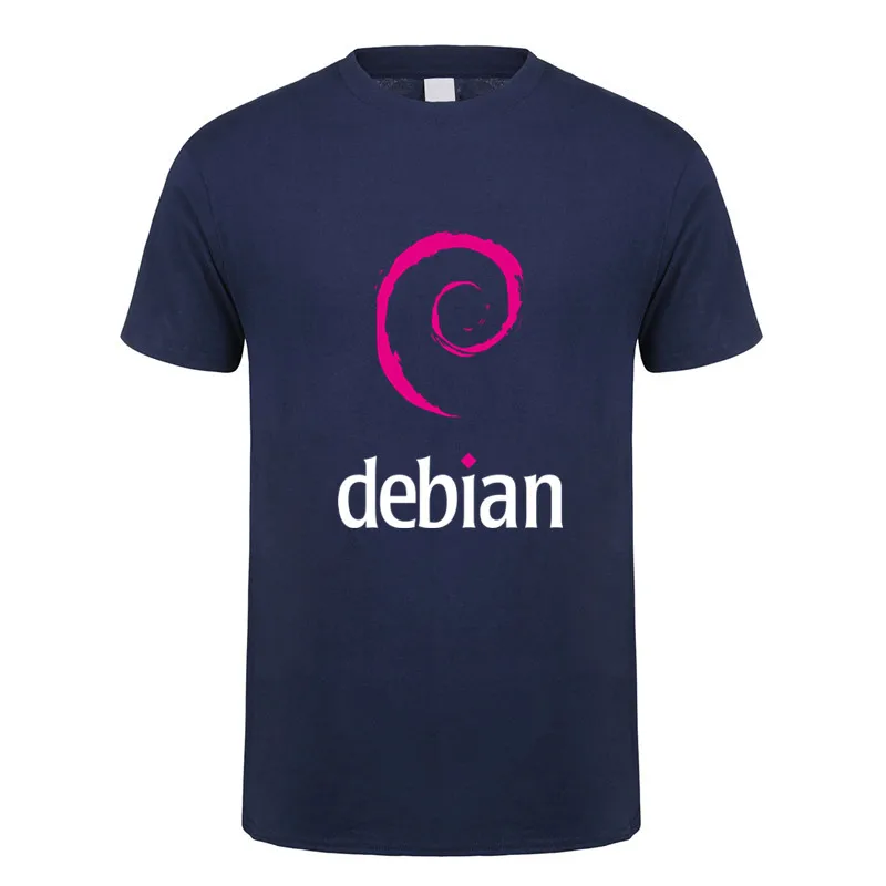 Футболки Debian Linux мужские повседневные хлопковые летние топы с коротким рукавом