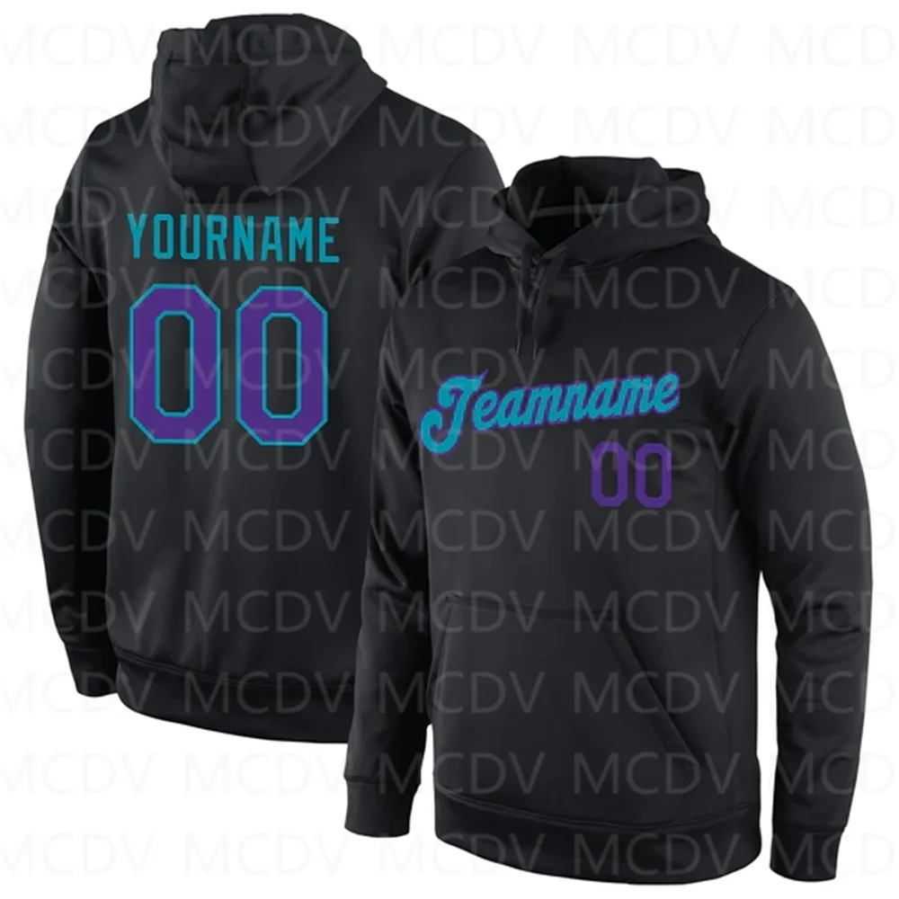 

Black Purple-Teal Sports Pullover Sweatshirt Hoodie 3D Printed Hoodies Unisex Casual Street Tracksuit