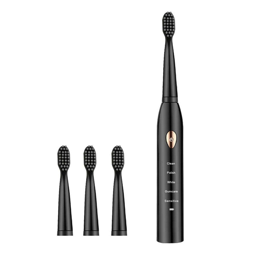 

Toothbrush Electric IPX7 Waterproof Tooth Brush Adjustable Portable Tooth Cleaning Tool with 4 Heads