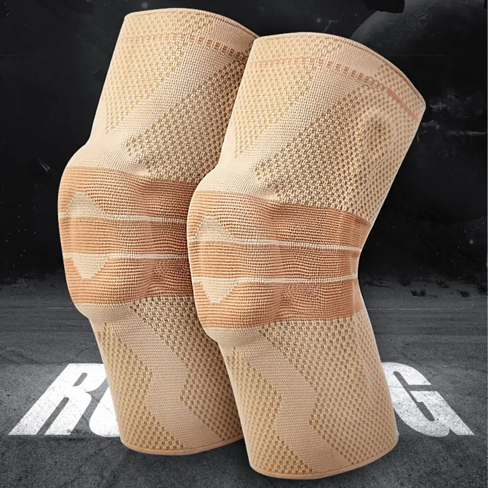 

Spring Knee Pad Evenly Wrapped Effective Protection Easy to Wear Knitted Mountaineering Knee Brace Protective Gear