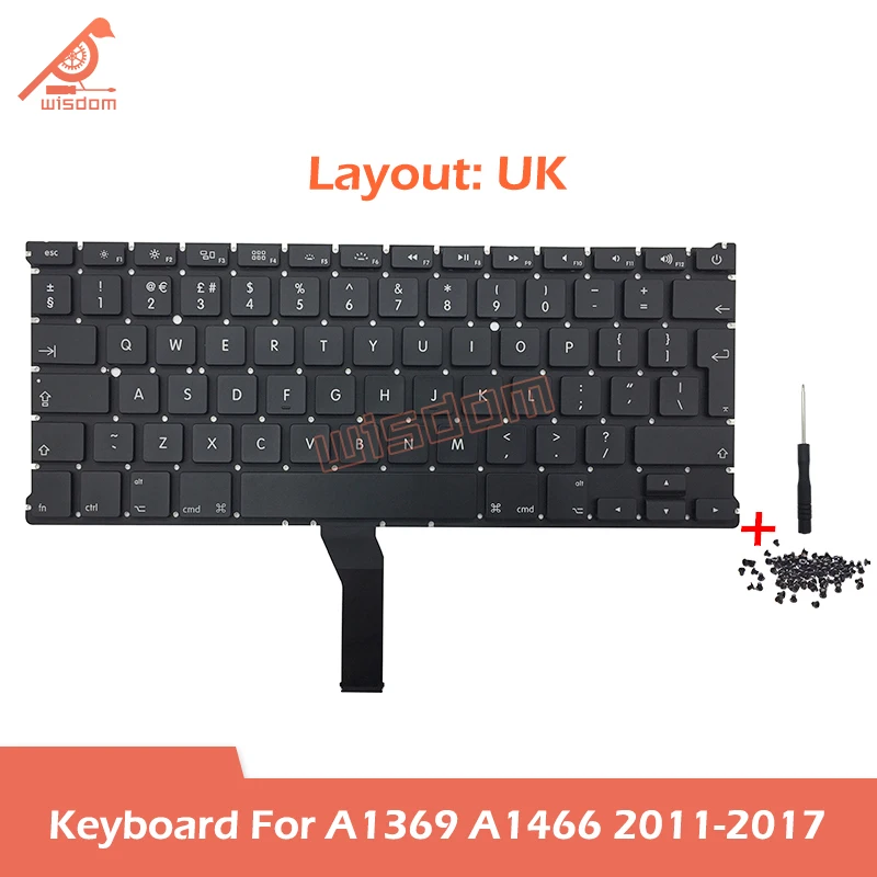 Laptop Replacement Keyboards Free Screws A1369 A1466 Keyboard For Macbook Air 13" A1369 A1466 2011 2012 2013 2014 2015 2017 Year images - 6