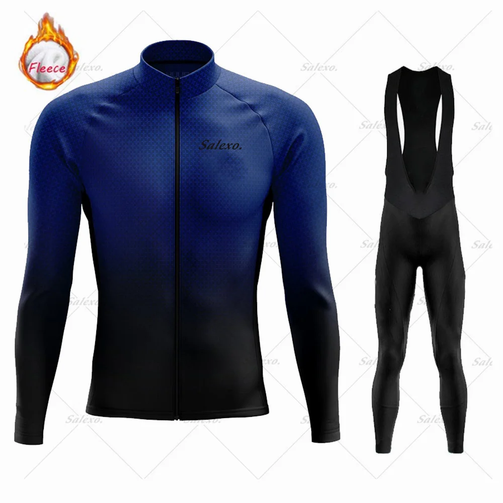 Мужской флисовый костюм с длинным рукавом зимний Трикотажный для езды на