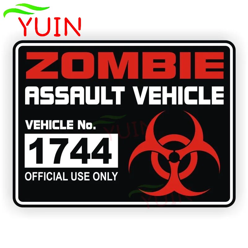 

Fashion ZOMBIE Assault Vehicle License Car Sticker Motorcycle Accessories Personalized PVC Decorative Waterproof Decal 15*11cm