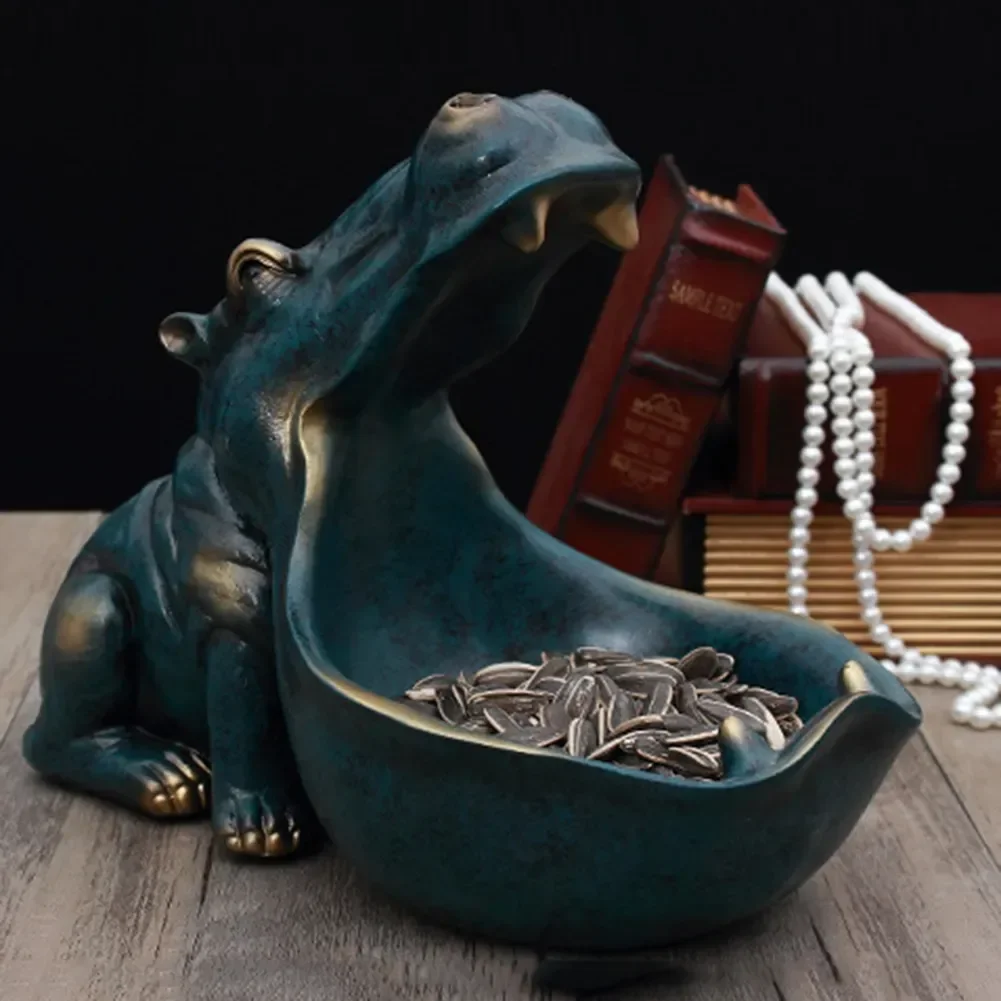 

Outstanding Hippopotamus Key Candy Holder Figurine Statue Sculpture Home Desk Table Artware Container Storage Decor Sundries