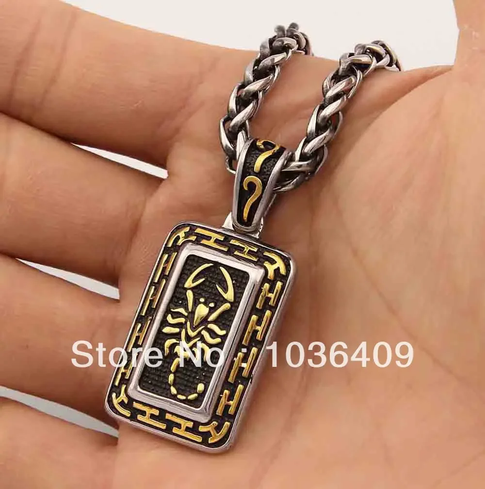 Винтажное ожерелье с подвеской в виде скорпиона из нержавеющей стали Мужская