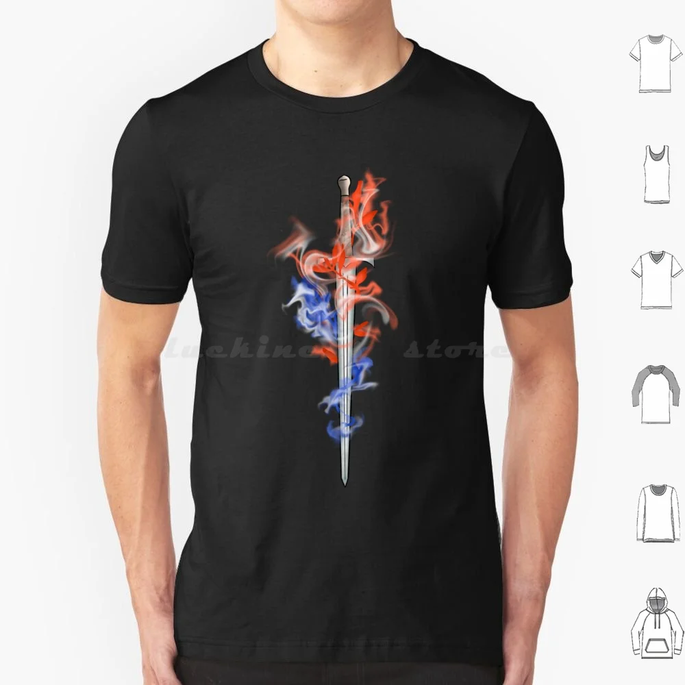 Футболка с изображением легендарного меча 6xl хлопковая крутая футболка