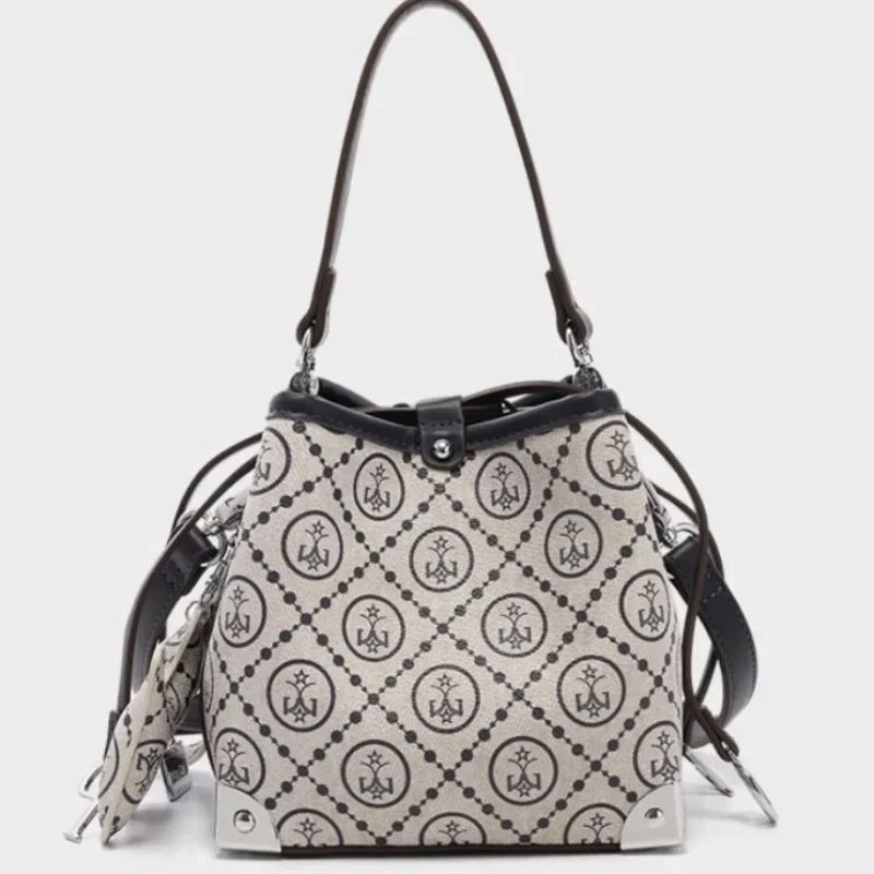 

Новая Осенняя Сумка-мешок для женщин 2023 винтажная Сумка-Кроссбоди с принтом популярная модная Сумка через плечо Офисная женская Сумка