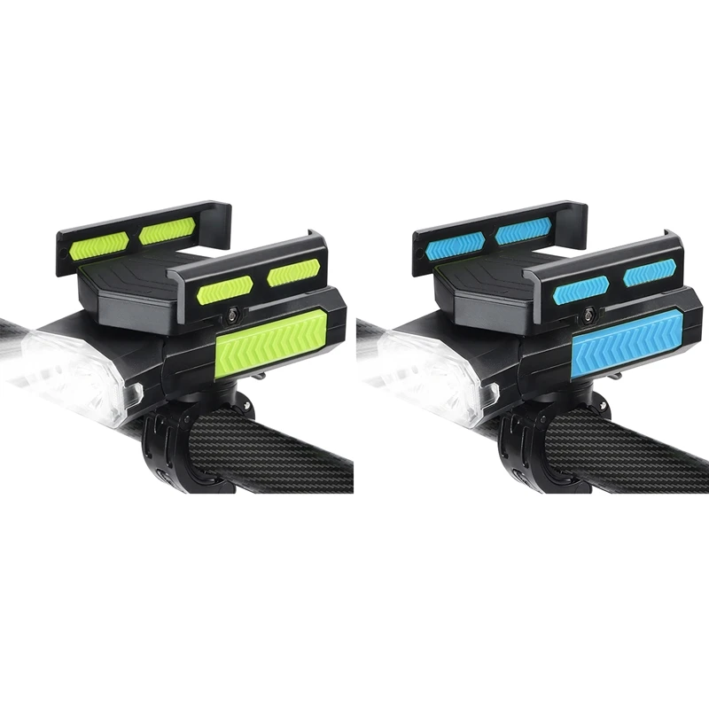 

Multi-Function 5 In 1 Bicycle Phone Holder With 4000 Mah Mobile Power Phone Mount Bike Horn Riding Bicycle Light