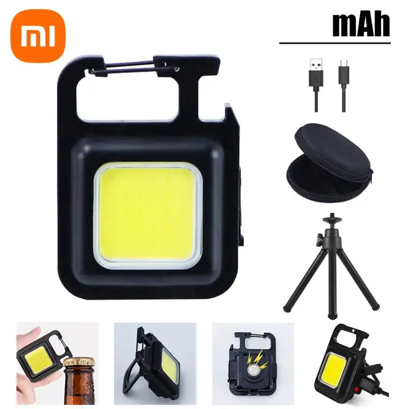 

Mini Work Light Portable Outdoor Camping Lights USB Rechargeable Flashlight LED Pocket Light Small Corkscrew COB Keychain Lights