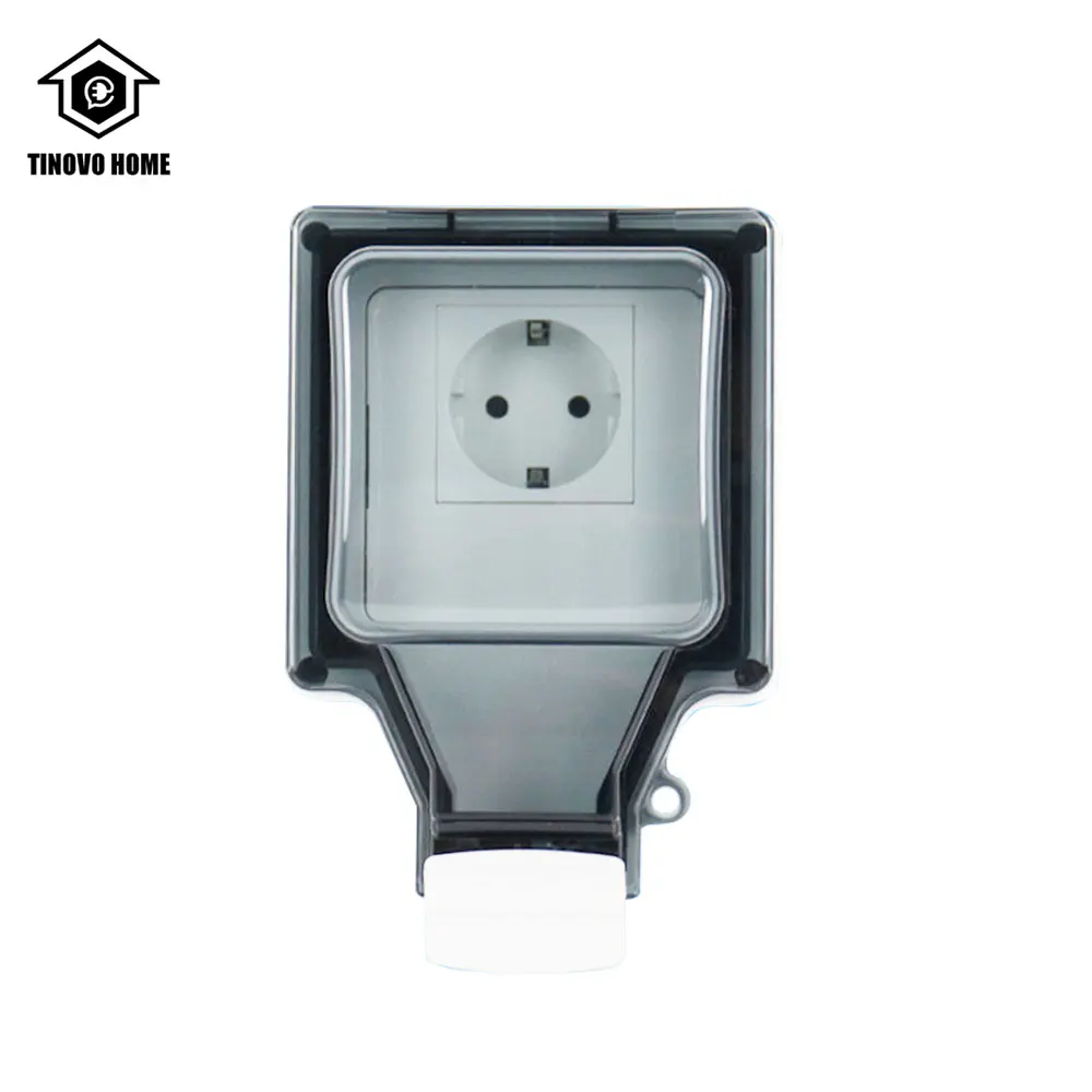 EU Plug Socket IP66 Industrial Socket Outdoor Waterproof Bathroom Kitchen Safety Electrical Outlet